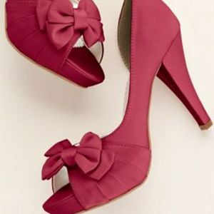 Maribelle Watermelon Satin Peep Toe Heel